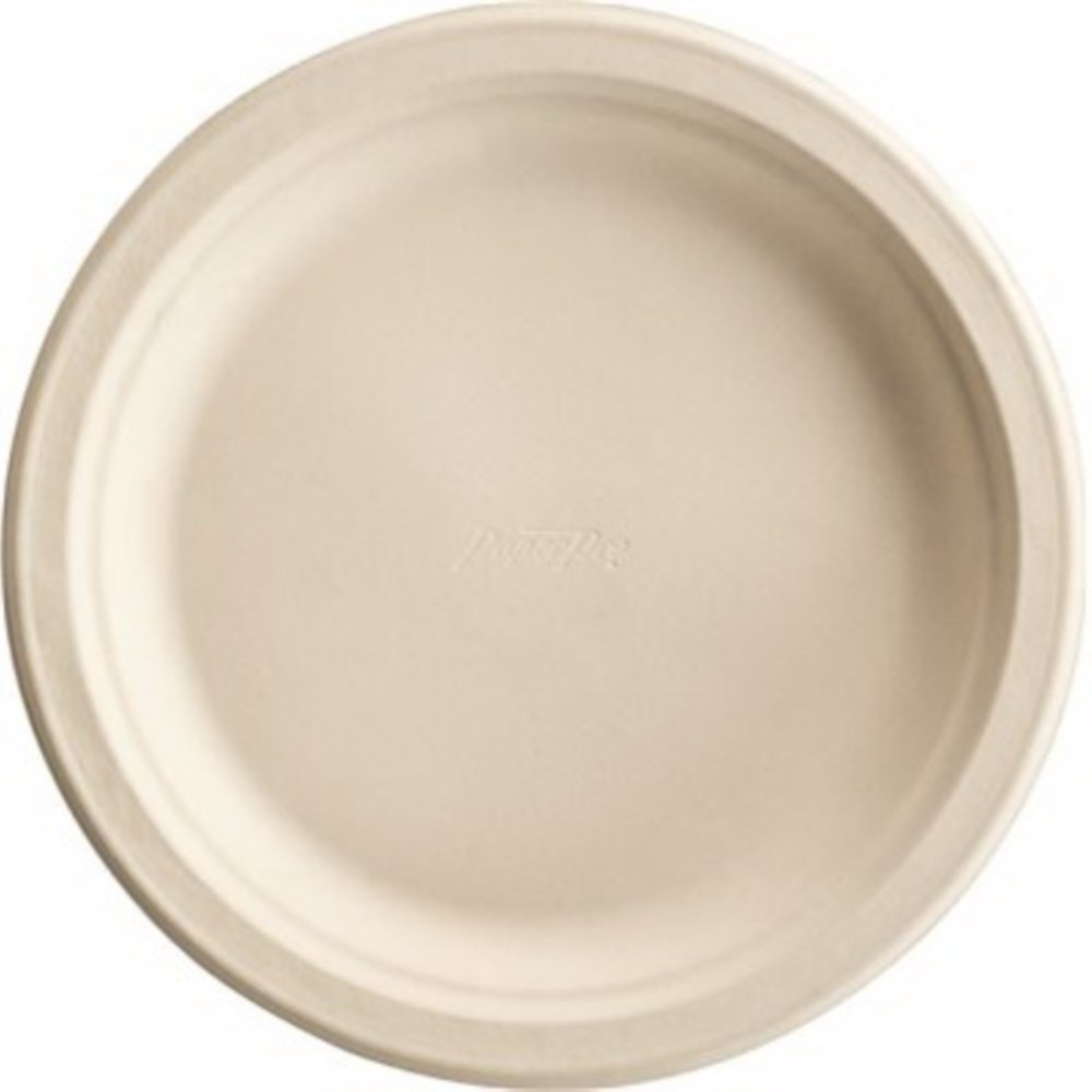Huhtamaki Paper Pro Natural Molded Fiber Round Plate, 8.75 inch -- 500 per case