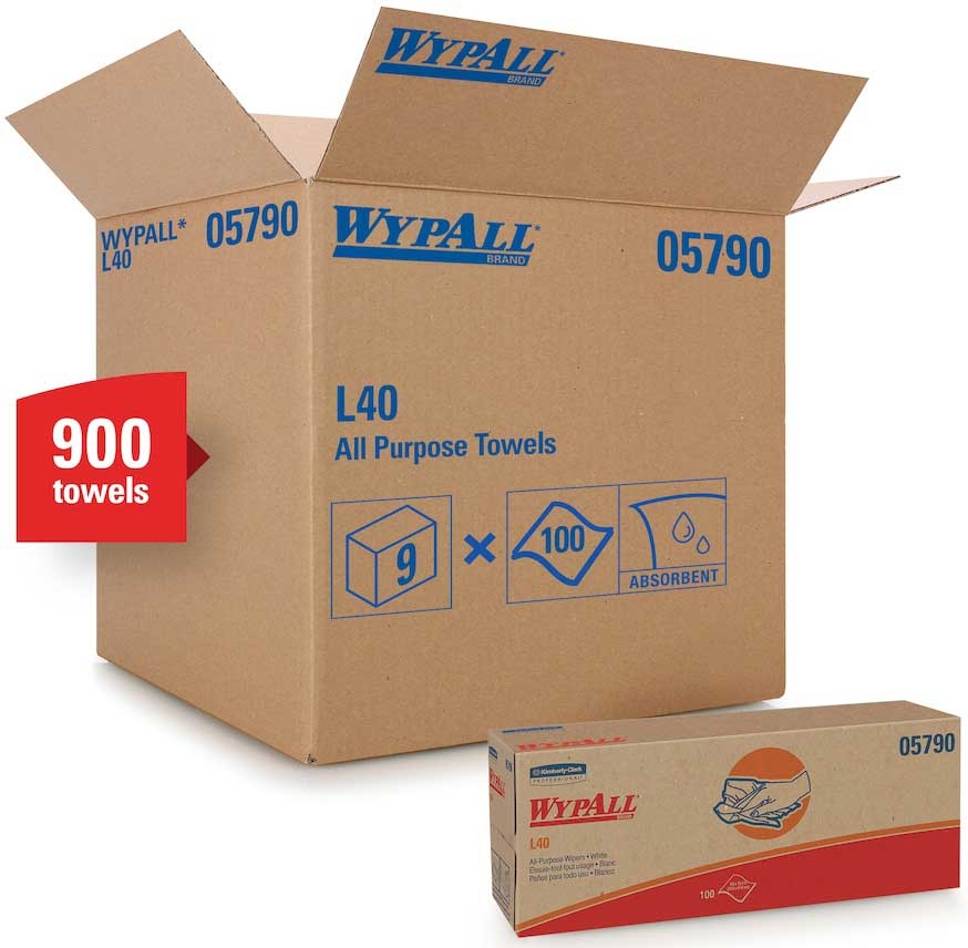 Kimberly Clark Wypall Plus White Wiper Towel -- 900 per case