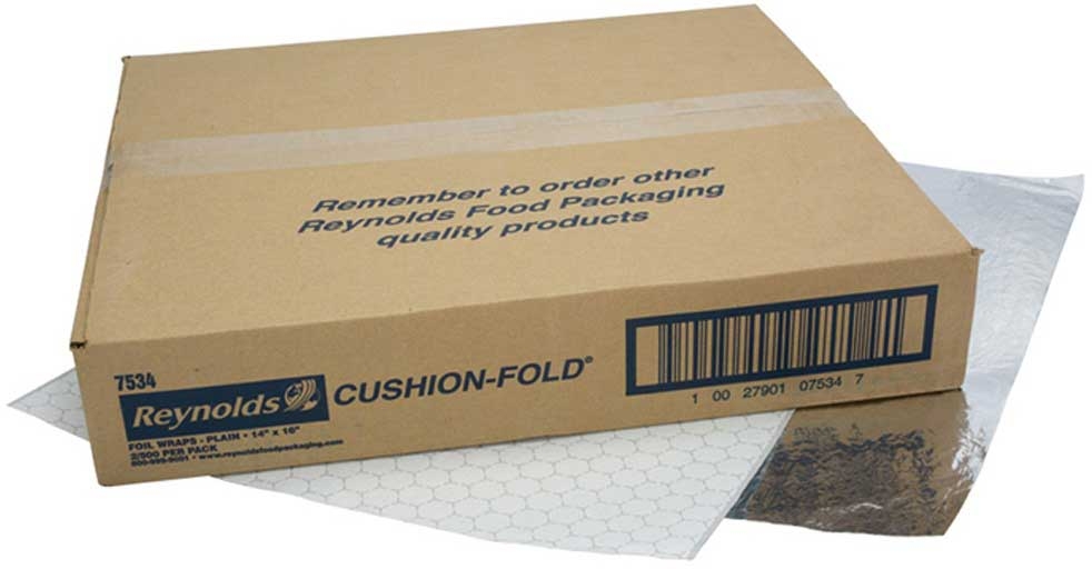 Pactiv Reynolds Silver Plain Laminated Aluminum Foil Sandwich Wraps, 14 x 16 inch -- 1000 per case