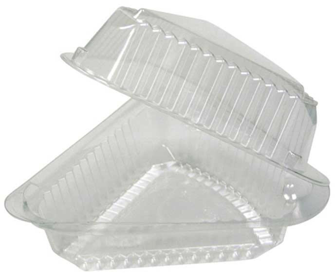 Pactiv OPS Clear Hinged Lid Pie Wedge Container, 9 Ounce Capacity -- 500 per case