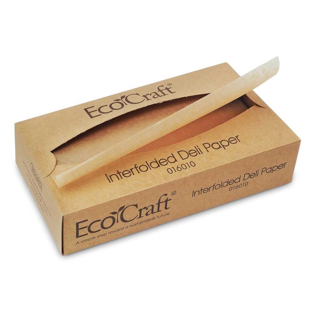 Ecocraft Natural Dry Wax Paper Interfold Deli Tissue, 10 x 10.75 inch -- 6000 per case
