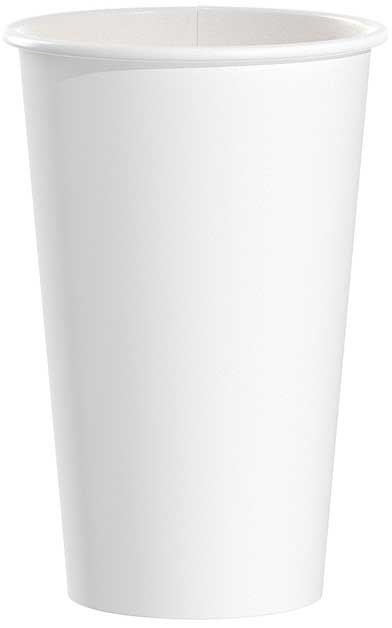 Solo White Single Sided Poly Paper Hot Cup, 16 Ounce -- 1000 per case