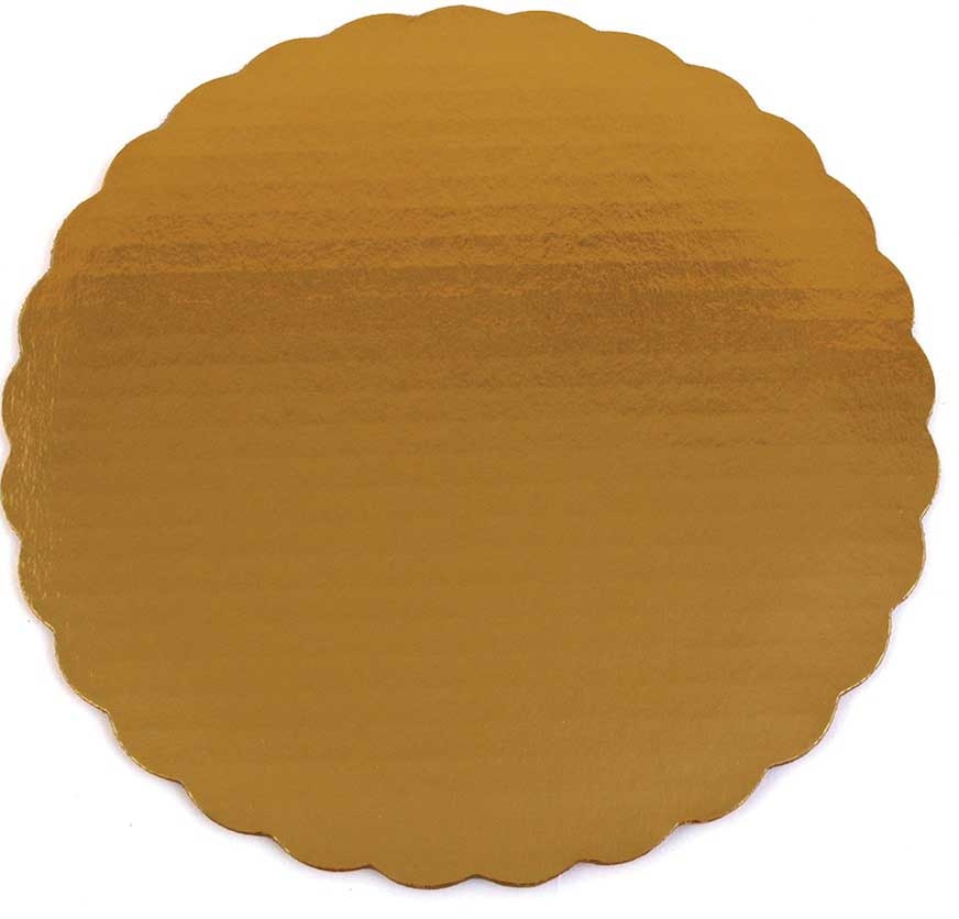 Southern Champion Tray Corrugated Cardboard Gold Laminated Round Cake Circle, 9 inch -- 200 per case