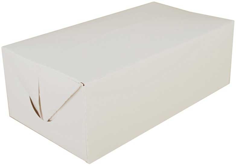Southern Champion Tray White Paperboard Solid Bleached Sulfate Plain Fast Top Carry Out Box, 8.87 x 4.87 x 3.06 inch -- 400 per case