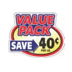 Bollin Label Oval Value Pack Save 50¢ Label, 2.4 x 3 inch - 500 per roll