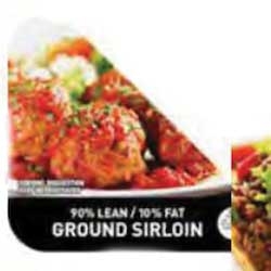 Bollin Label Triangle 90 Percent Lean/10 Percent Fat Ground Sirloin Nutritional Grind Label, 3 x 3.25 inch