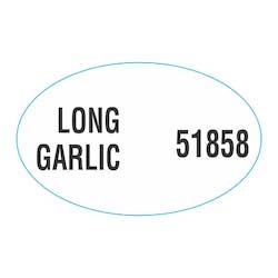 Bollin 1.25 x 2 inch Long Garlic Sausage Label - 500 per roll