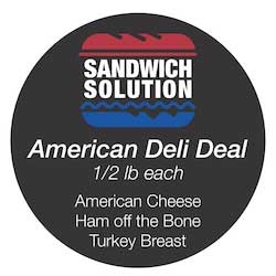 Bollin Sandwich Solution 3 x 3 inch American Deli Deal Label - 500 per roll