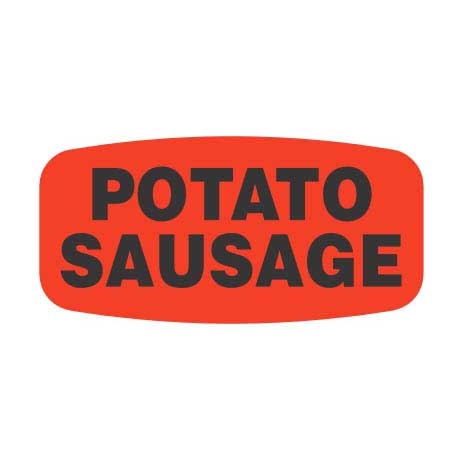 Bollin Red Short Oval Paper Potato Sausage Label - 1000 per roll