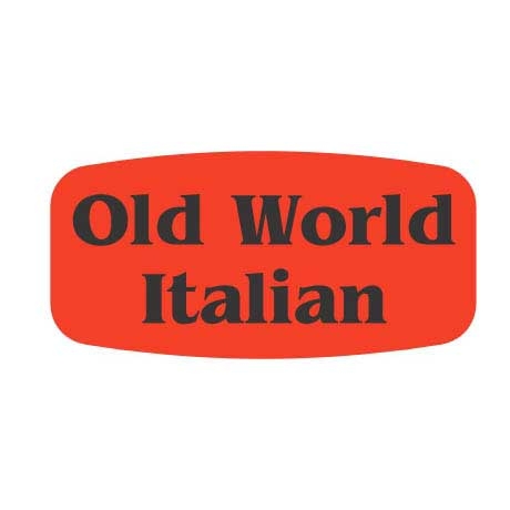 Bollin Red Short Oval Paper Old World Italian Label, 0.625 x 1.25 inch - 1000 per roll