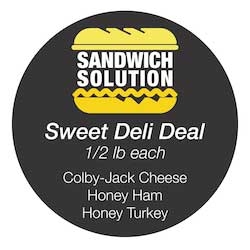 Bollin Sandwich Solution 3 x 3 inch Sweet Deli Deal Label - 500 per roll