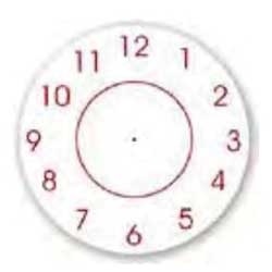 Bollin Circle Red 1.25 inch Clock Label - 1000 per roll