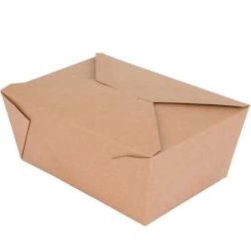 Westrock Bio-Plus Earth Rectangular Brown Number 4 Paper Container, 7.75 x 5.5 x 3.5 inch -- 160 per case