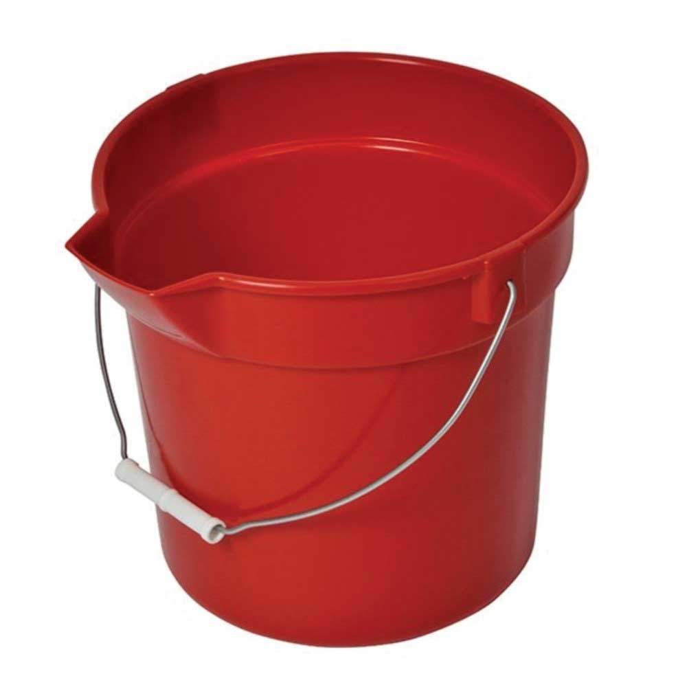 American Plastics Gray Polyethylene Bucket with Steel Handle, 10 Quart -- 12 per case
