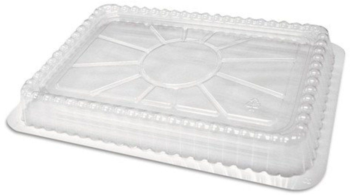 Handi-Foil Clear Plastic Dome Lid for 4 Pound Oblong Take-Out Foil Pan, 12 1/16 x 8 1/16 inch -- 250 per case.