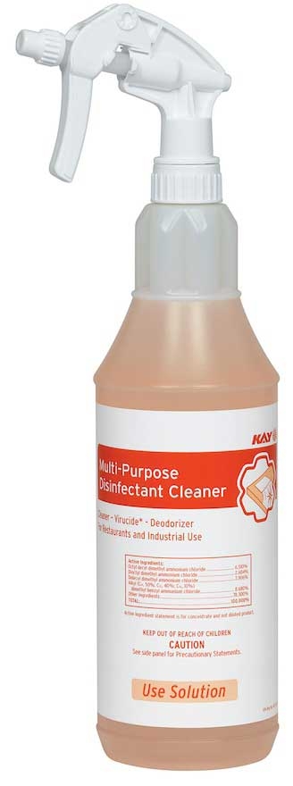 Kay Polyethylene Clear Multi Purpose Spray Bottle Only, 32 Ounce -- 12 per case