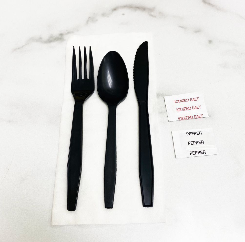 Poly King Black Medium Weight Polystyrene Meal Kit -- 250 per case.