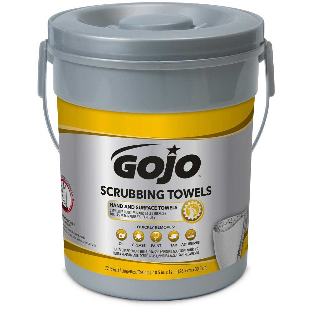 Gojo Light Yellow Dual-textured Scrubbing Towels, 72 count -- 6 per case