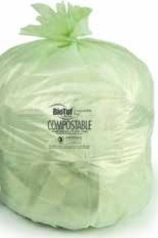 Heritage Bag BioTuf 0.8 mil Green Compostable Can Liner, 42 x 48 inch -- 125 per case.
