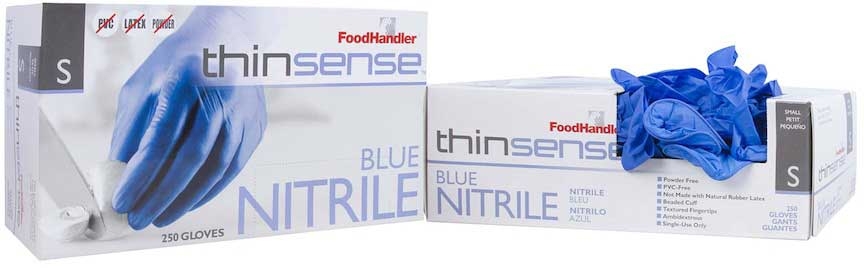 Foodhandler Thinsense Small Blue Powder Free Nitrile Glove -- 1000 per case