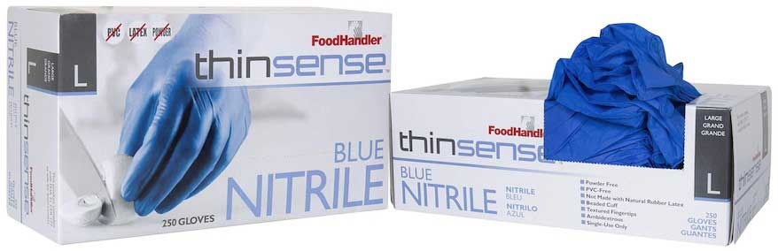 Foodhandler Thinsense Large Blue Powder Free Nitrile Glove -- 1000 per case
