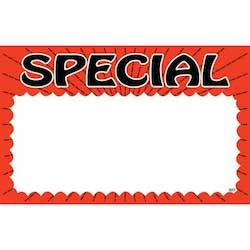 ID Images Fire Orange/Black Special 7 x 11 inch Sign Card - 100 per pack