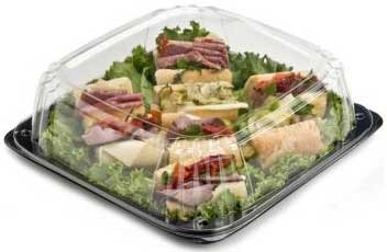 Sabert UltraStack Black Square Platter, 12 inch -- 25 per case