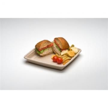 Sabert Natural Pulp Square Container, 32 Ounce Capacity -- 300 per case.