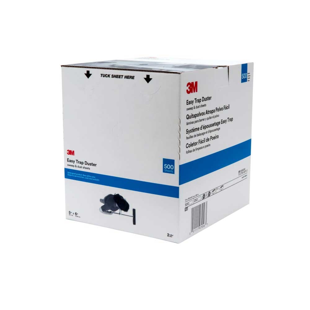 3M White Non-Woven Easy Trap Sweep and Duster Sheet, 5 x 6 inch -- 250 per case