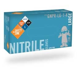 The Safety Zone Black Xlarge Nitrile Powder Free Gloves - 100 per box