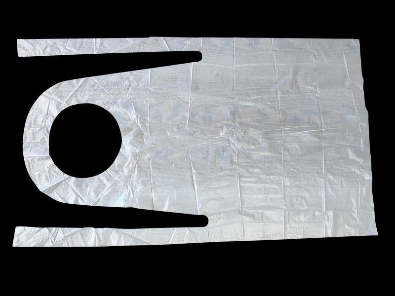 KingSeal White 0.8 Mil Disposable Poly Apron, 28 x 46 inch -- 1000 per case