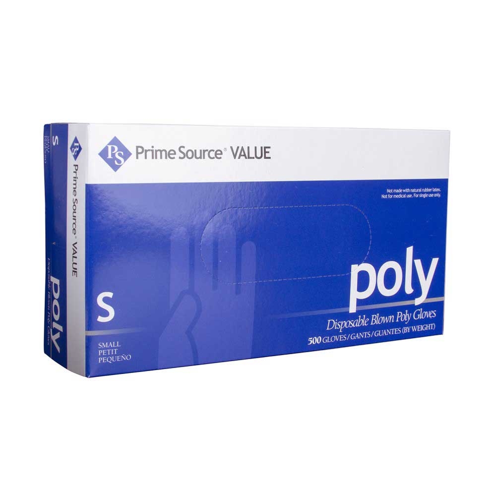 Prime Source Small Value Clear Blown Poly Gloves -- 2000 per case