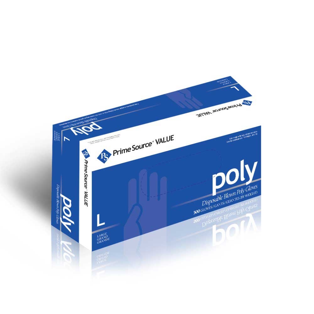Prime Source Large Value Clear Blown Poly Gloves -- 2000 per case