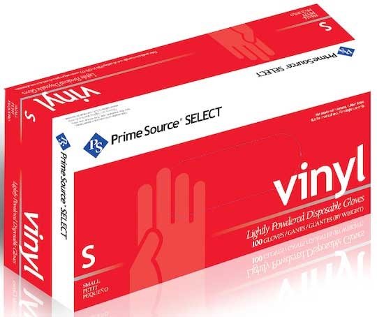 Bunzl Prime Source 3 Mil Lightly Powdered Small Select Clear Vinyl Gloves -- 1000 per case
