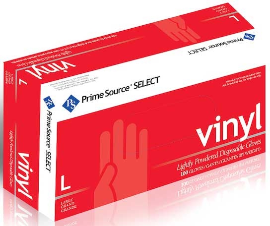 Bunzl Prime Source 3 Mil Lightly Powdered Large Clear Vinyl Gloves -- 1000 per case