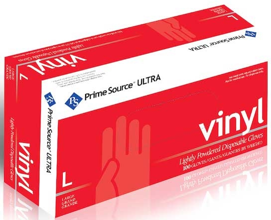 Bunzl Prime Source 5 Mil Lightly Powdered Large Blue Vinyl Disposable Gloves -- 1000 per case