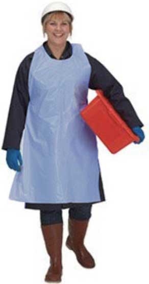 Prime Source 1 Mil Polyethylene Blue Smooth Finish Apron, 28 x 46 inch -- 100 per case