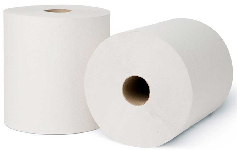 NPS White TAD Fiber 1 Ply Roll Towel, 600 Feet x 7.5 inch -- 6 rolls per case