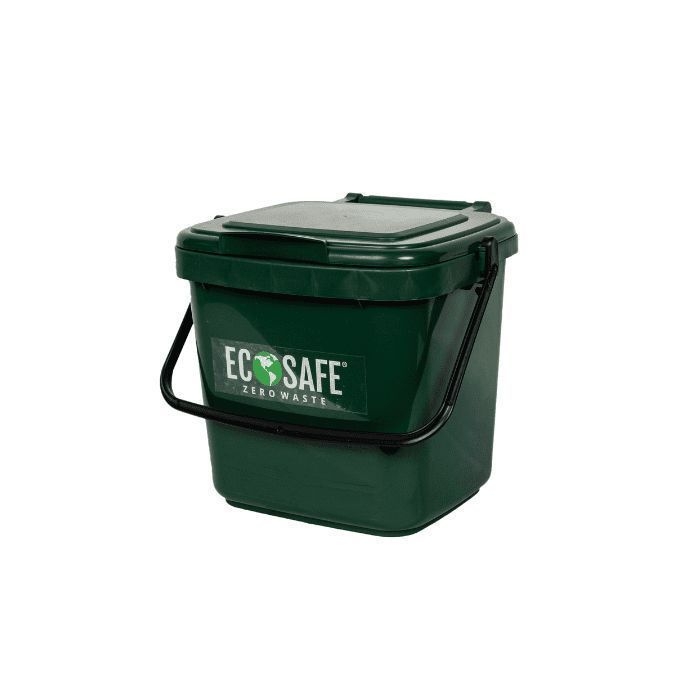 EcoSafe Polypropylene Green Kitchen Caddy Food Scrap Bin fits 16 x 17 inch Liner -- 24 per case.