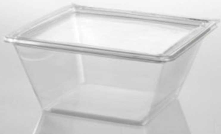 Lacerta Group PETE Clear Tamper Evident Large Square Bowl, 32 Ounce -- 140 per case