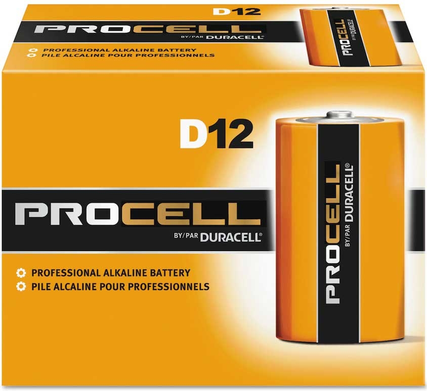 Duracell Procell D Cell Battery, 1.35 x 1.35 x 2.42 inch - 12 per pack -- 72 packs per case