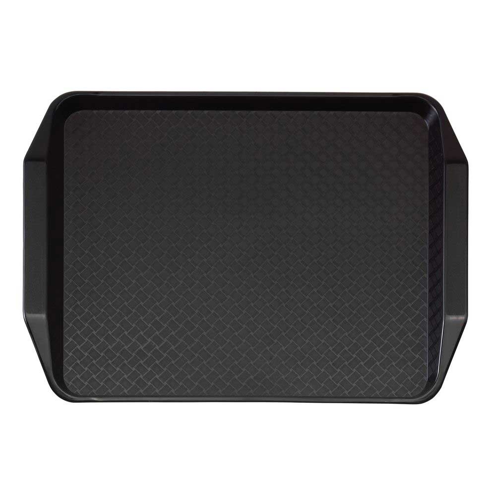 Cambro Black Fast Food Tray with Handles, 12 x 17 inch -- 24 per case