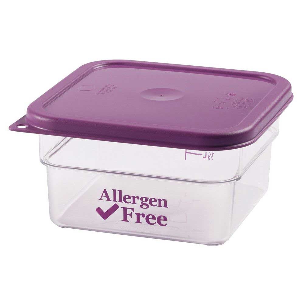 Cambro Camsquares Allergen Free Purple Storage Container, 7 1/4 x 7 1/4 x 3 7/8 inch -- 6 per case