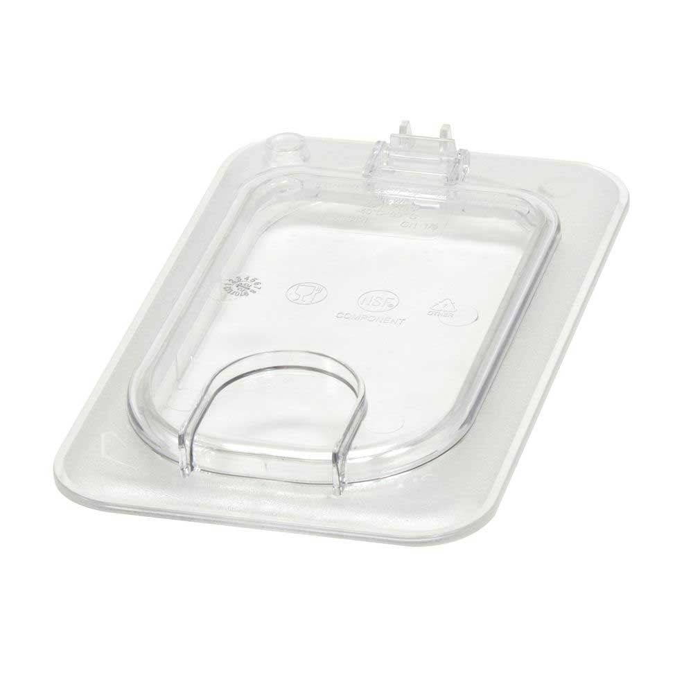 Cambro Camwear Ninth Size Clear Solid Fliplid for Food Pan, 4 1/4 x 6 15/16 inch -- 6 per case