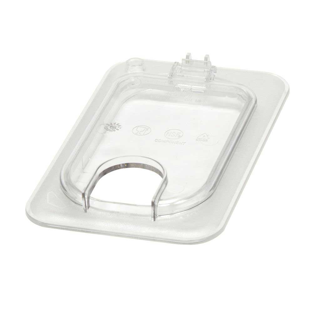 Cambro Camwear Ninth Size Clear Notched Fliplid for Food Pan, 4 1/4 x 6 15/16 inch -- 6 per case