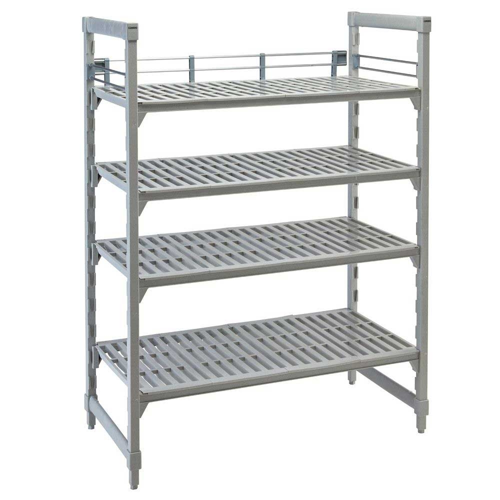 Cambro Camshelving Premium Soft Gray Three-Quarter Shelf Rail Kit, 14 x 72 inch
