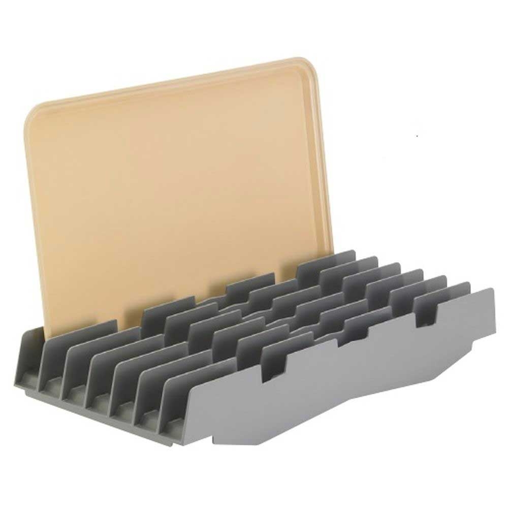 Cambro Camshelving Premium Soft Gray 7 Slot Vertical Drying Rack And Storage Cradle For 24 Inch Deep Shelf, 23 1/2 X 10 1/4 X 3 3/4 Inch