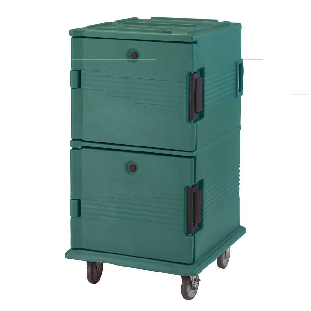 Cambro Non Electric Insulated Tamper Resistant Kentucky Green Ultra Food Pan Camcart with Security Package, 28 1/8 x 33 3/8 x 54 1/4 inch