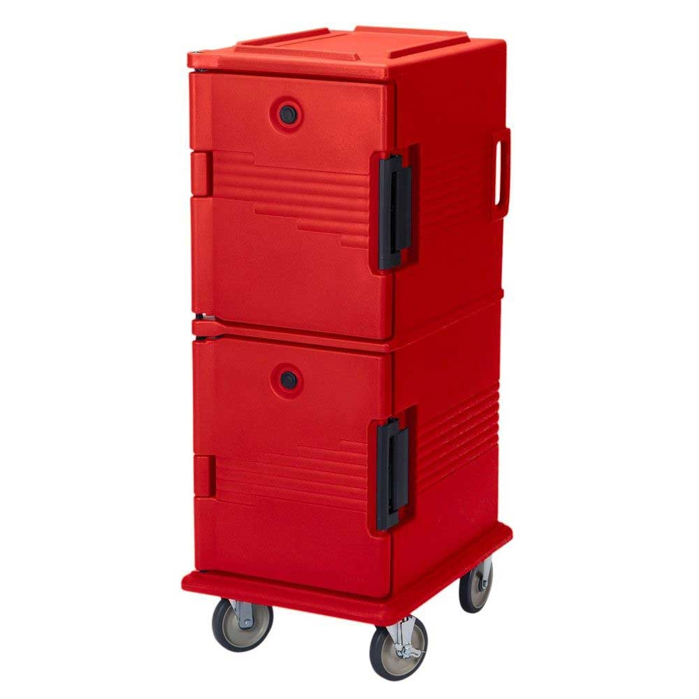 Cambro Non Electric Insulated Tamper Resistant Hot Red Ultra Food Pan Camcart with Security Package, 20 1/2 x 27 1/8 x 54 inch