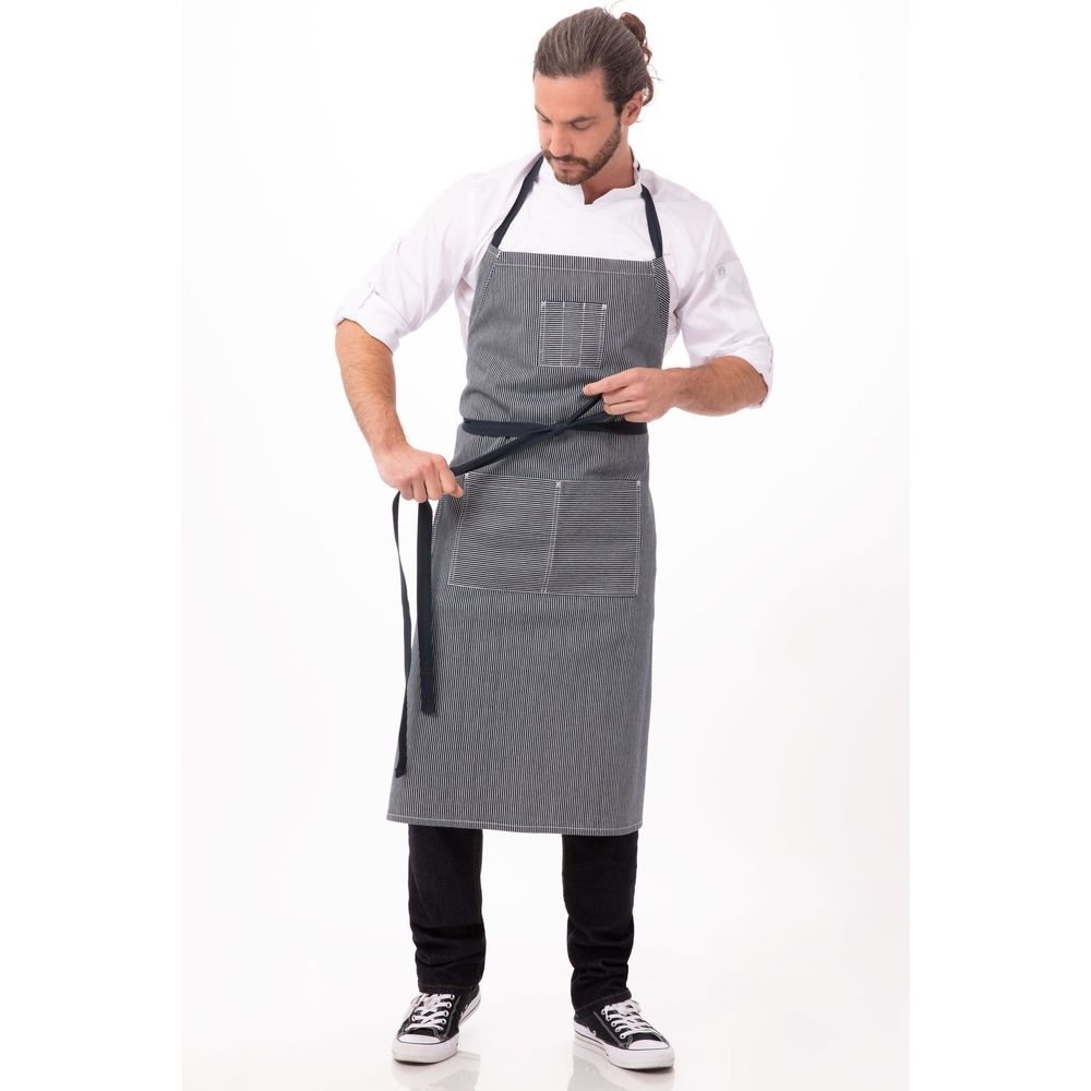 Chef Works Indigo Blue Portland Chefs Bib Apron, 39.5 inch Long x 35 inch Wide